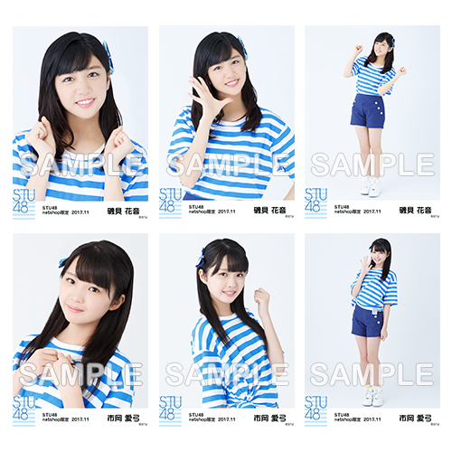 STU48　2017年11月度netshop限定ランダム生写真「ボーダーTシャツ」5枚セット