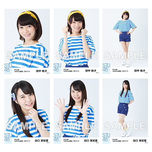 STU48　2017年11月度netshop限定ランダム生写真「ボーダーTシャツ」5枚セット