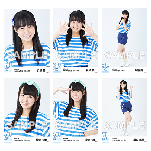 STU48　2017年11月度netshop限定ランダム生写真「ボーダーTシャツ」5枚セット