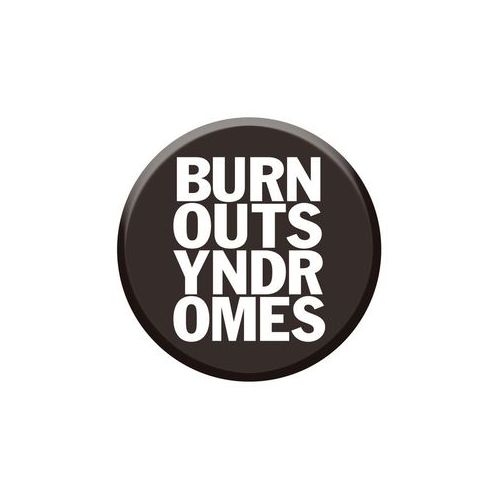 【BURNOUT SYNDROMES】ロゴ缶バッヂ BLACK×WHITE