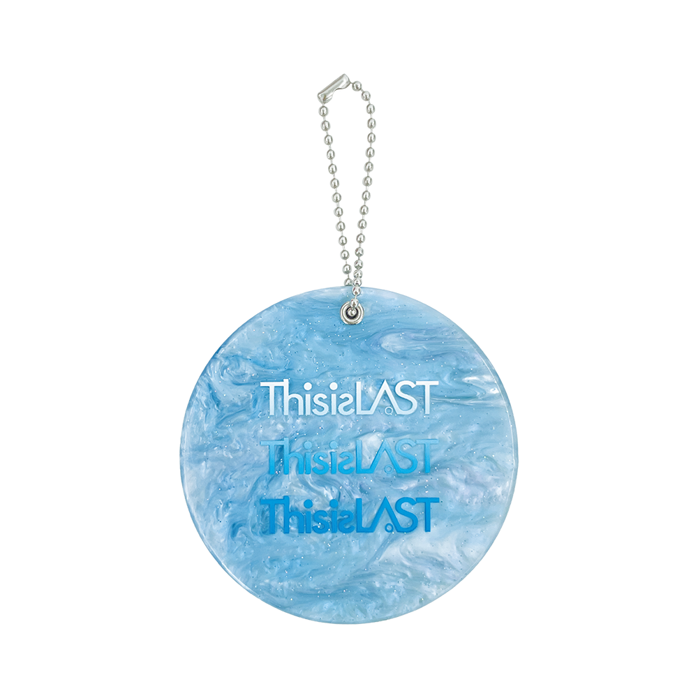 ロゴミラーキーホルダー [ラメオーロラブルー]