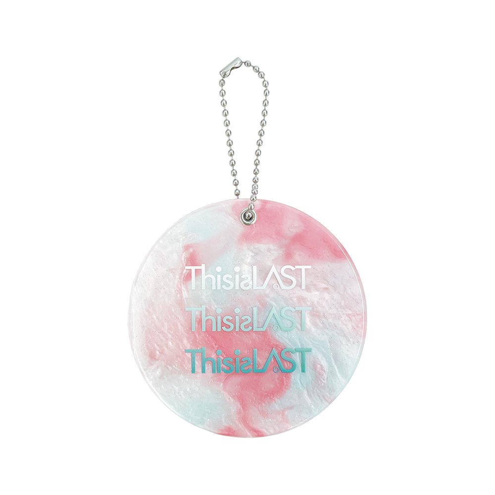 ロゴミラーキーホルダー [ラメオーロラピンク]