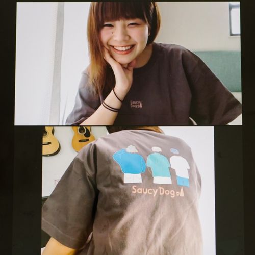 バックシルエットTシャツ2020ver/チャコール