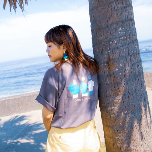 バックシルエットTシャツ2020ver/チャコール