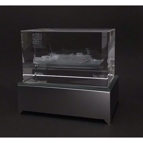STU48【船上劇場STU48号 記念品】3Dクリスタル ※シリアルナンバー入り