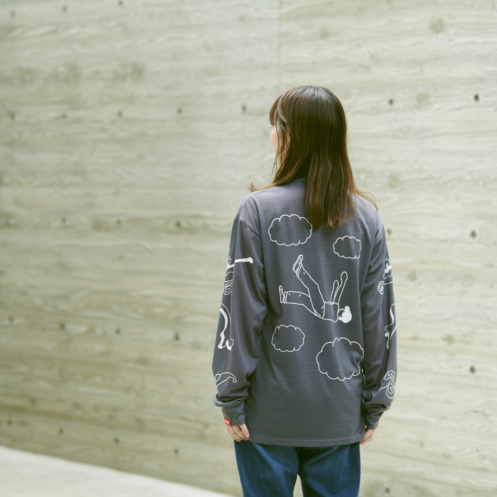 Long Sleeve T-Shirts・Fukakouryoku [Gray]