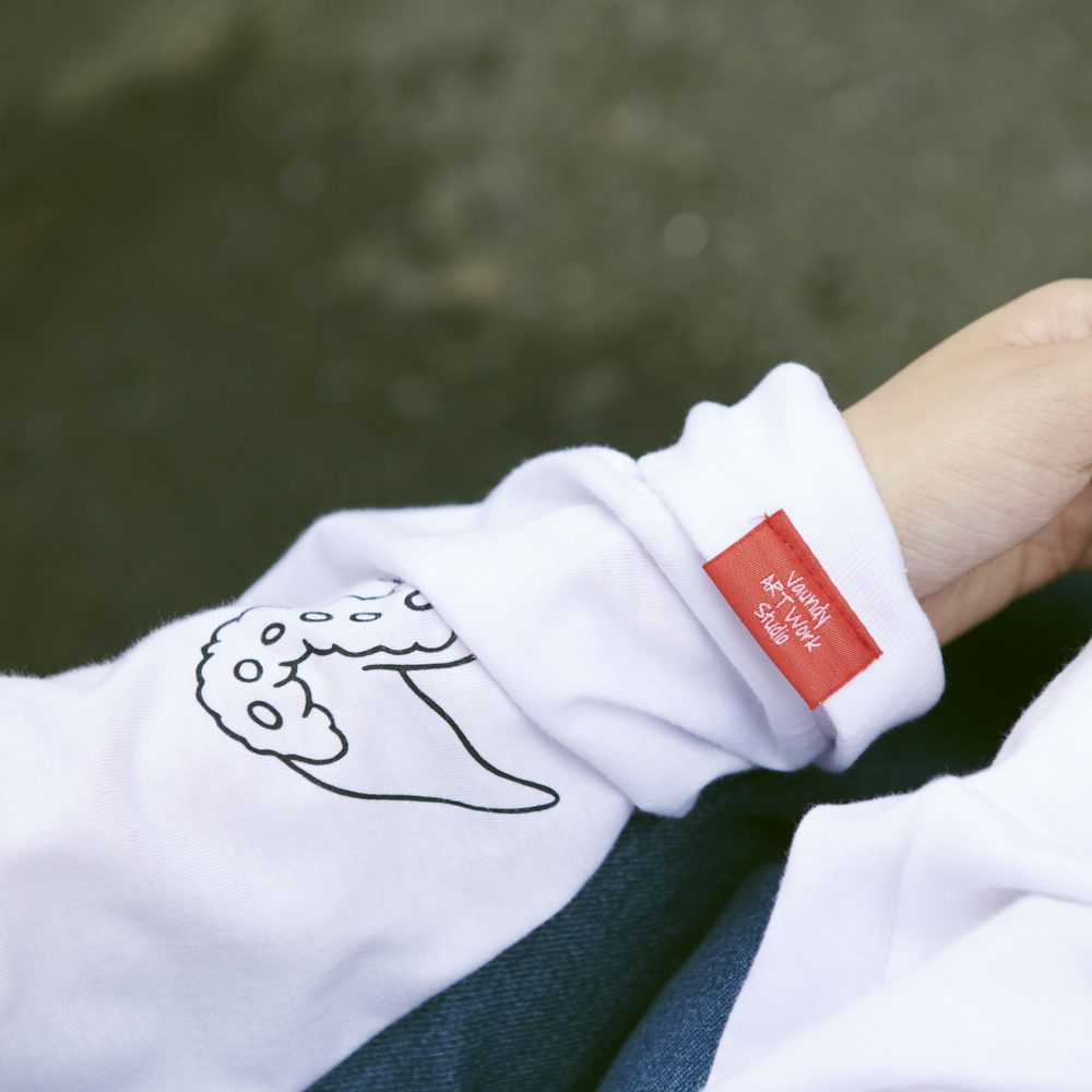 Long Sleeve T-Shirts・Fukakouryoku [White]