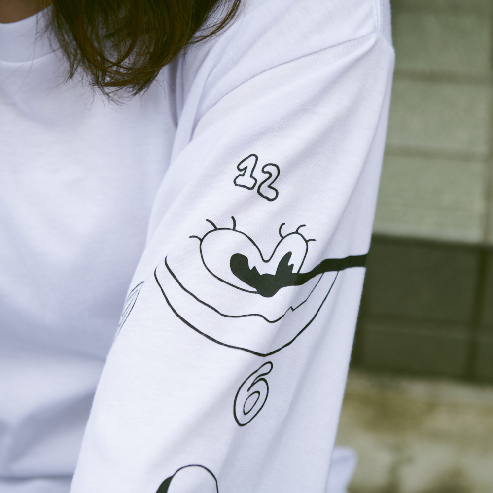 Long Sleeve T-Shirts・Fukakouryoku [White]