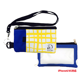 チェックのモバイルポーチ