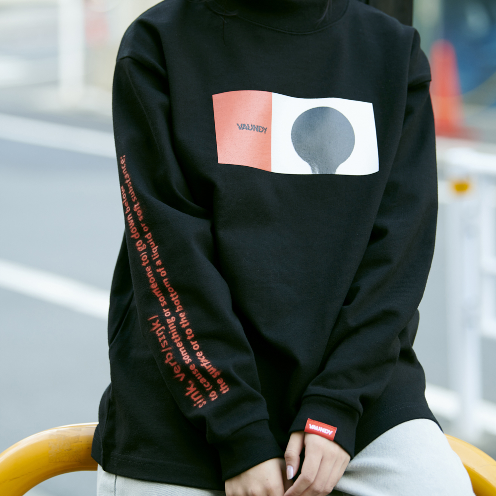 Long Sleeve Light Sweatshirts“Sink”[Black]
