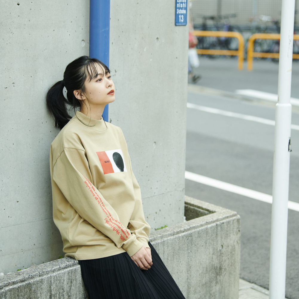 Long Sleeve Light Sweatshirts“Sink”[Khaki]