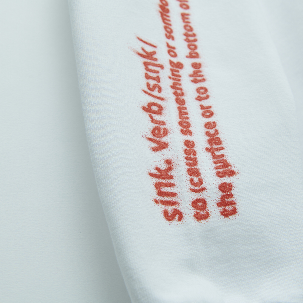 Long Sleeve Light Sweatshirts“Sink”[White]