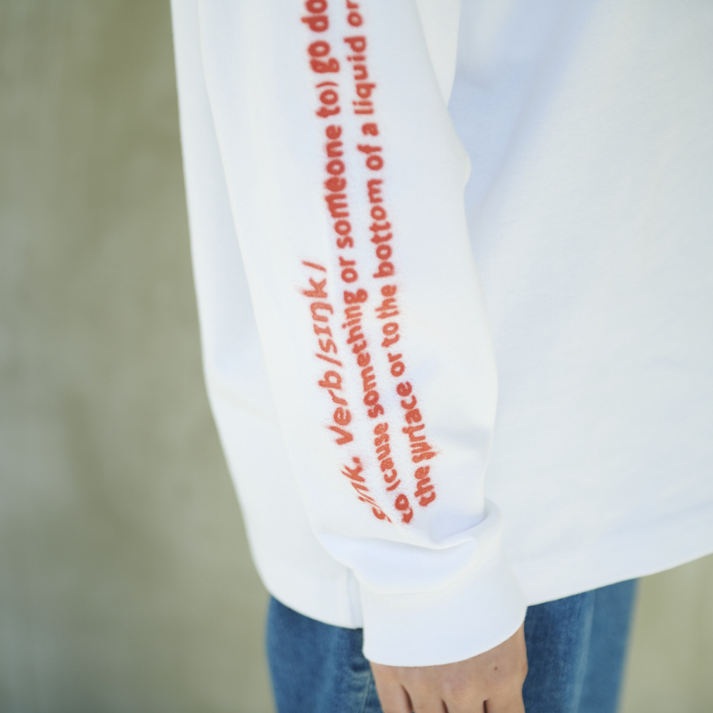 Long Sleeve Light Sweatshirts“Sink”[White]
