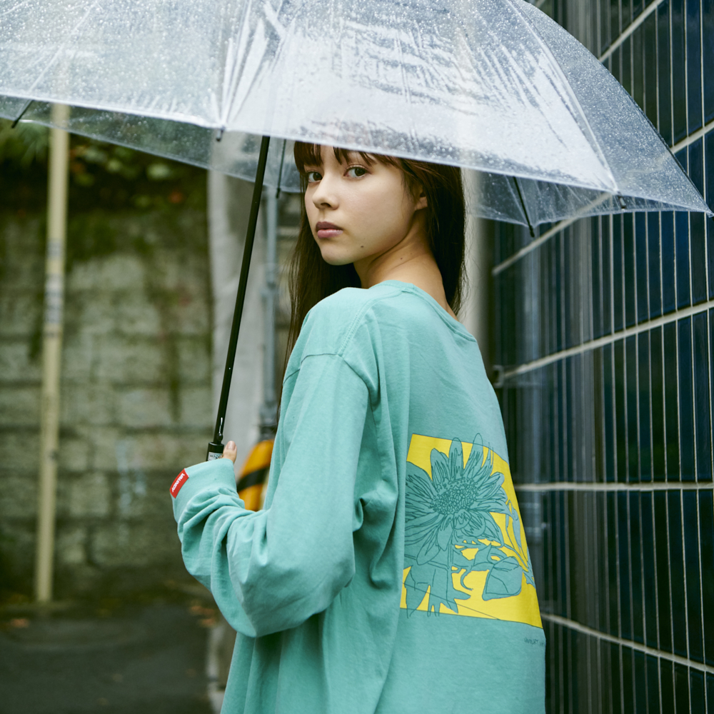 Long Sleeve T-shirts“Hanauranai”[Green]