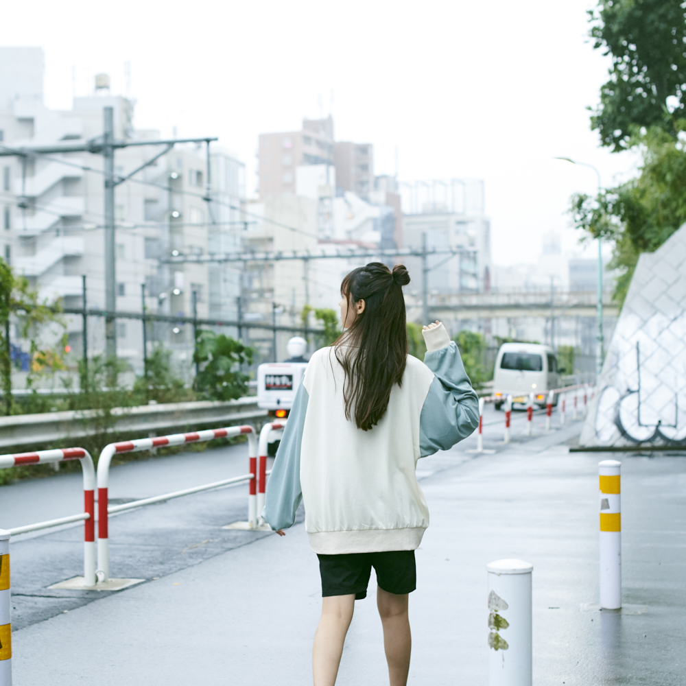 【Limited】Long Sleeve Polo Shirts [Natural x Blue Gray]