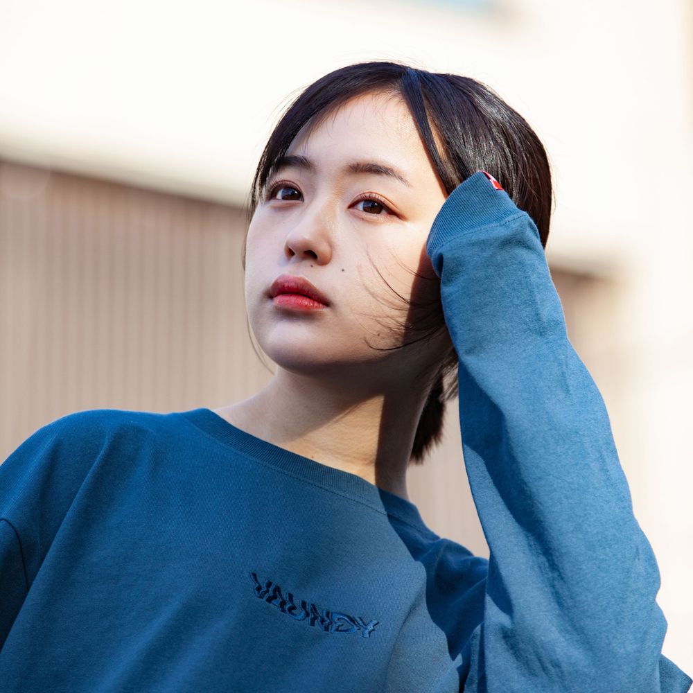 Long Sleeve T-shirts“NIDONE”[Denim]