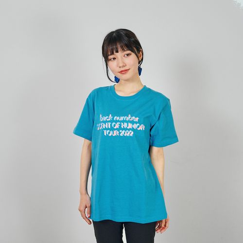 カラフル銀テープTシャツ/ブルー