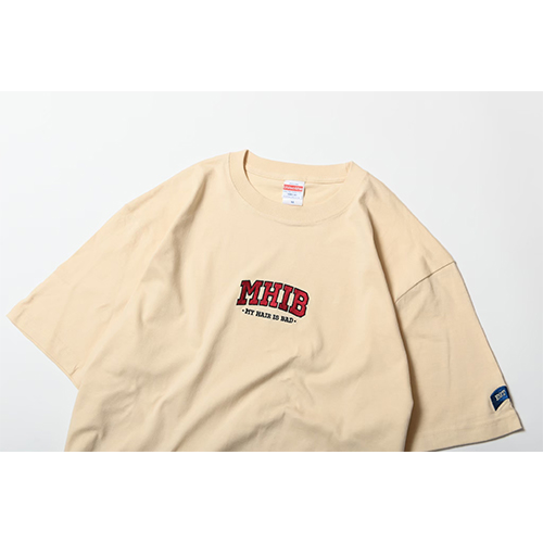 刺繍カレッジTシャツ / ナチュラル