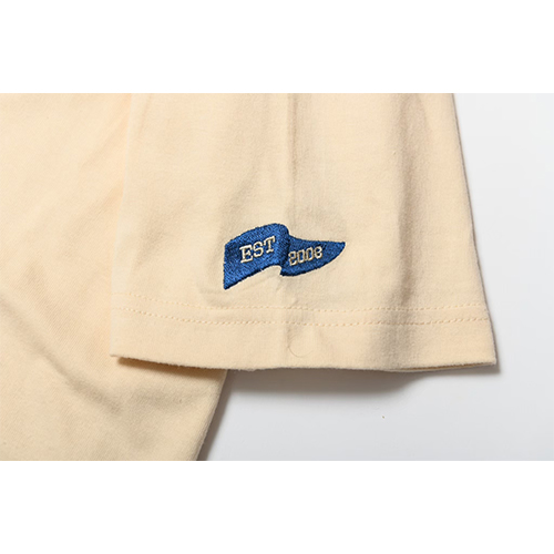 刺繍カレッジTシャツ / ナチュラル