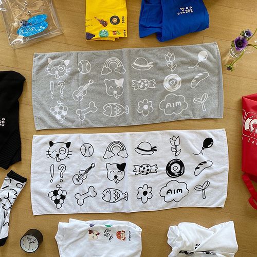 まあるく生きてこ!タオル / ホワイト