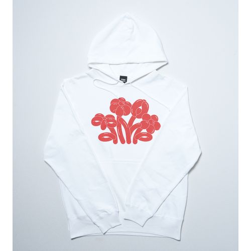 花風船とバルーンロゴのパーカー/ホワイト