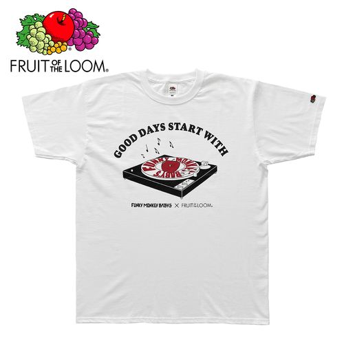 FUNKY MONKEY BΛBY’S × FRUIT OF THE LOOM T-shirt/WHT