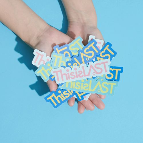 ロゴステッカー [ブルー×イエロー]