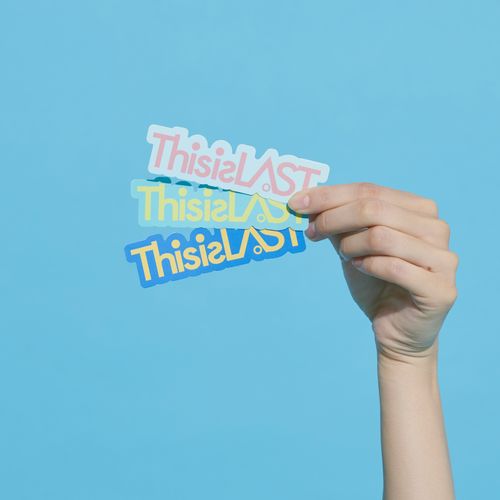 ロゴステッカー [ブルー×イエロー]