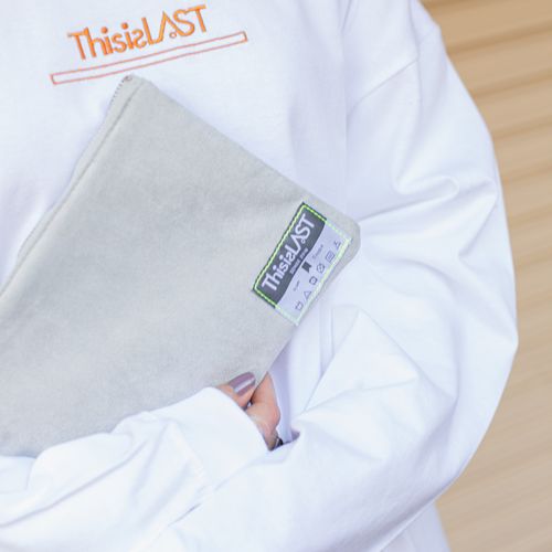 スウェードポーチ [ライトグレー]