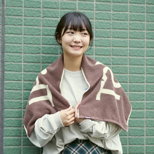 ロゴジャガードタオル [ベージュ×ブラウン]