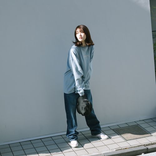 刺繍ロゴ ロンT [アシッドブルー]