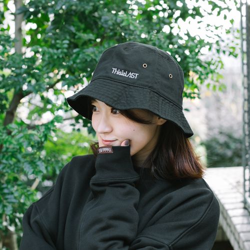 刺繍ロゴバケットハット [ブラック]