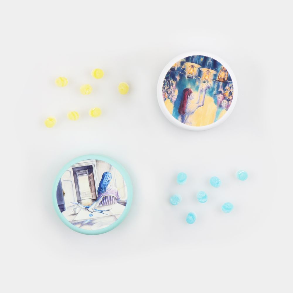 「幻燈展」缶入りキャンディ〈左右盲〉