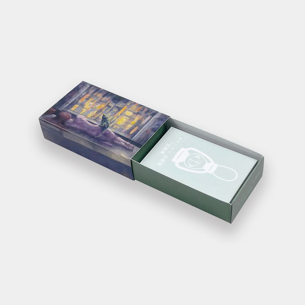 「幻燈展」マッチ箱付箋〈第九夜〉