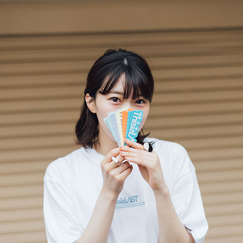 ロゴステッカー [ターコイズグリーン×ライトピンク]