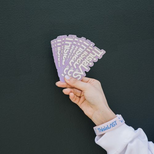 ロゴステッカー [パープル×ホワイト]