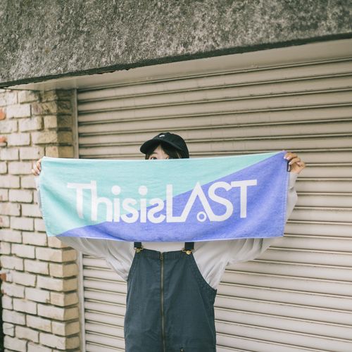 ロゴタオル [エメラルドグリーン×バイオレット]