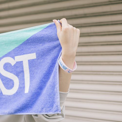 ロゴタオル [エメラルドグリーン×バイオレット]