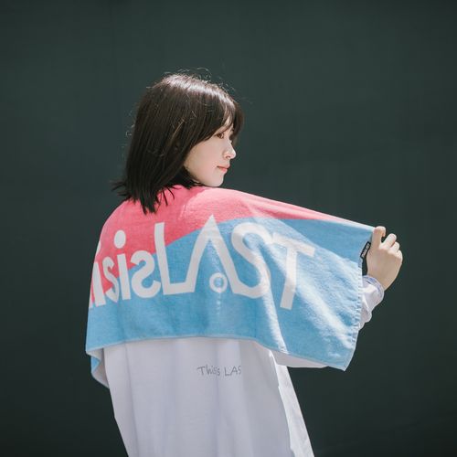 ロゴタオル [ピンク×スカイブルー]