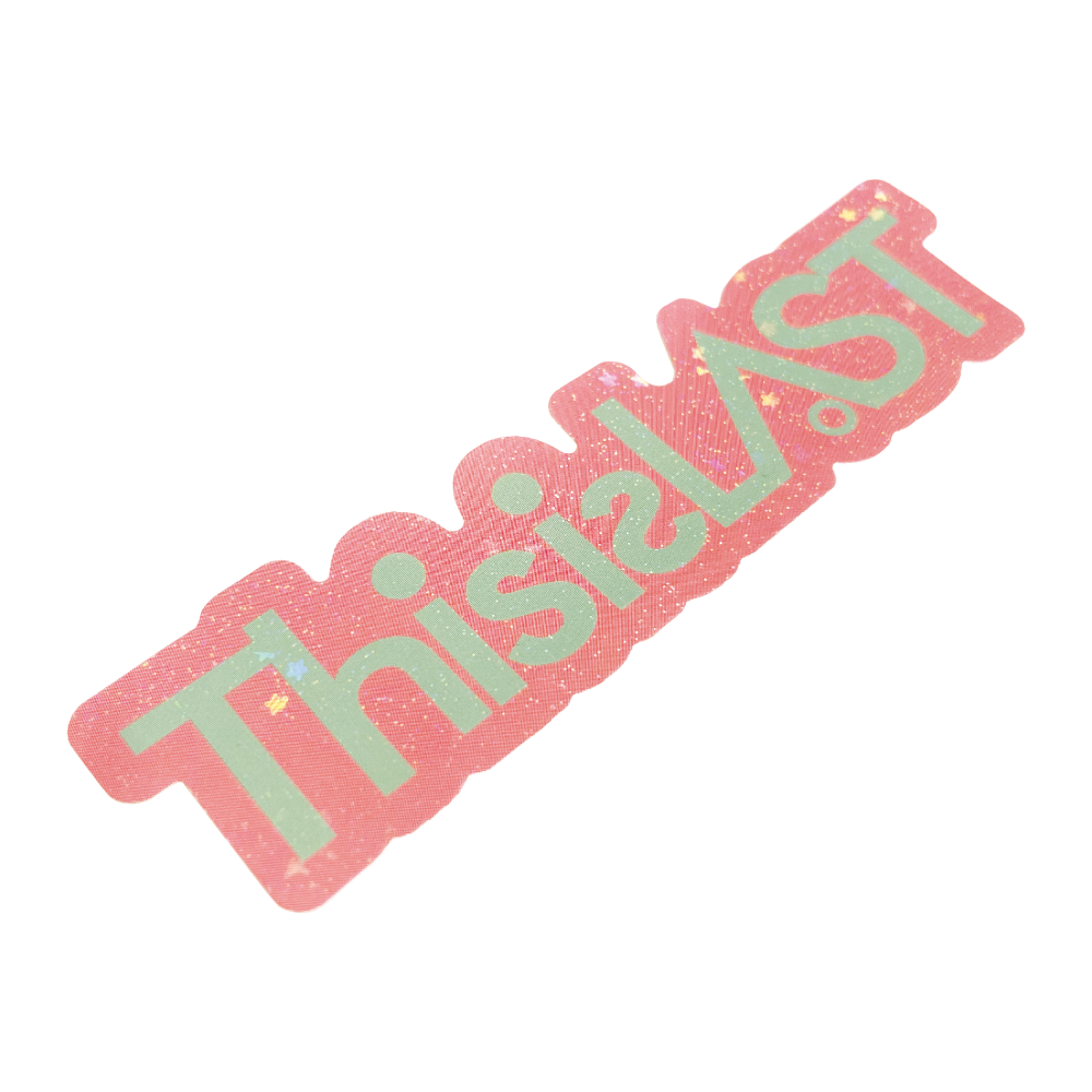 ホログラムロゴステッカー [ピンク×ライトグリーン]