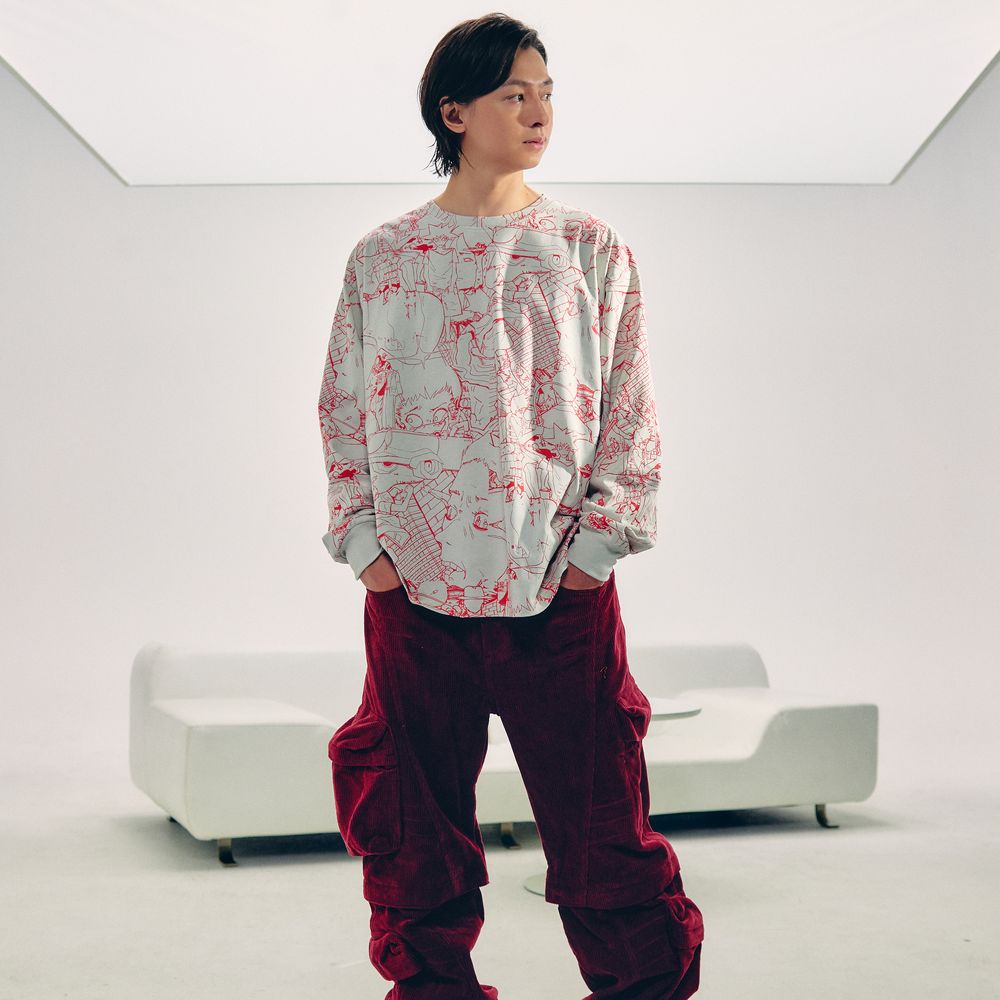 Graffiti Long Sleeve T-Shirt [Gray]