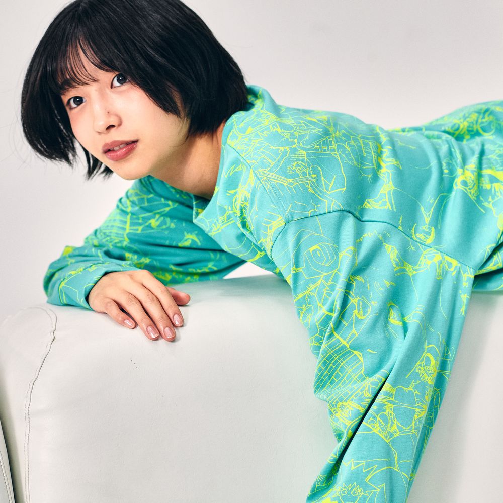 【VAWS ONLINE limited】Graffiti Long Sleeve T-Shirt [Green]