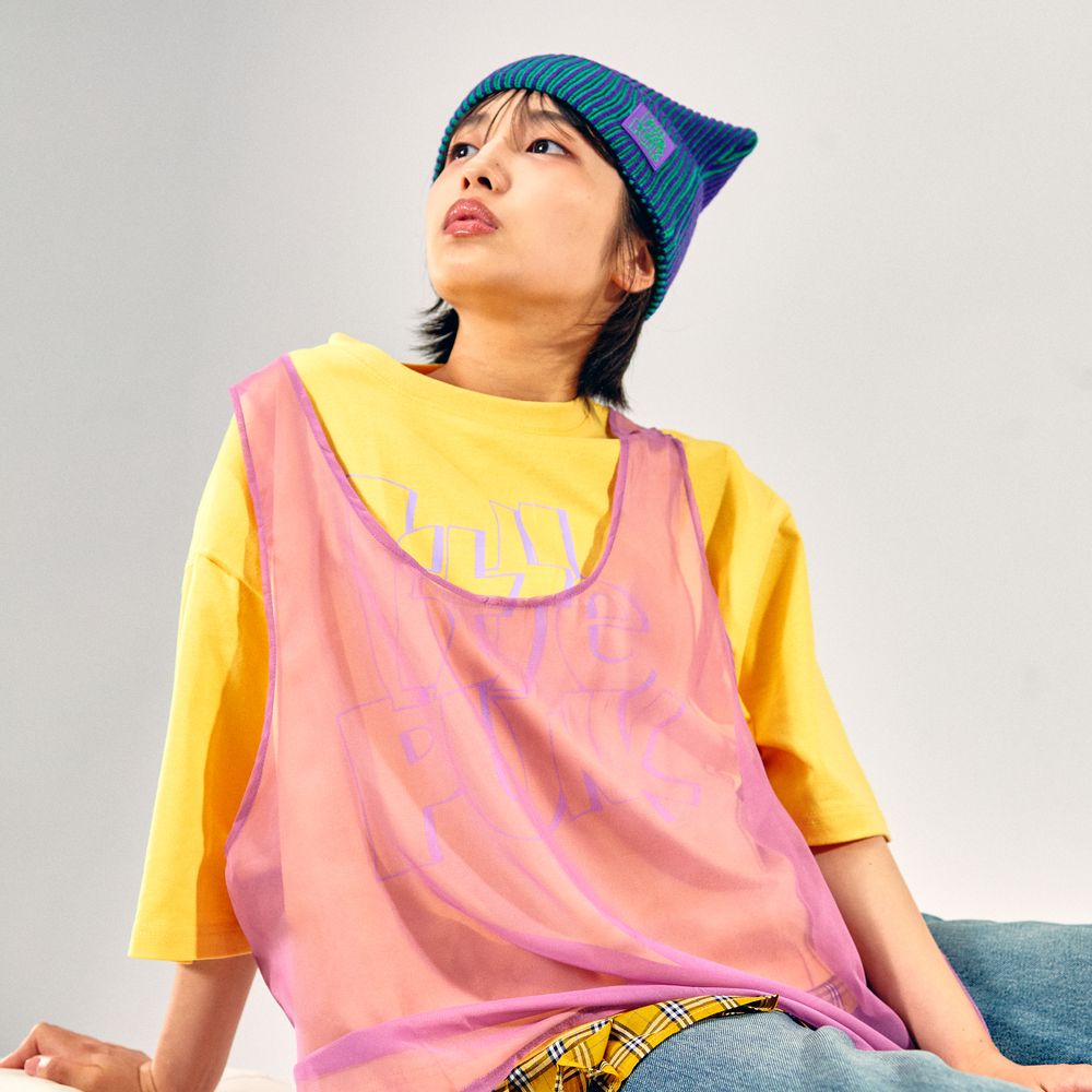 【VAWS ONLINE limited】Layered T-shirt "little punk" [Yellow]