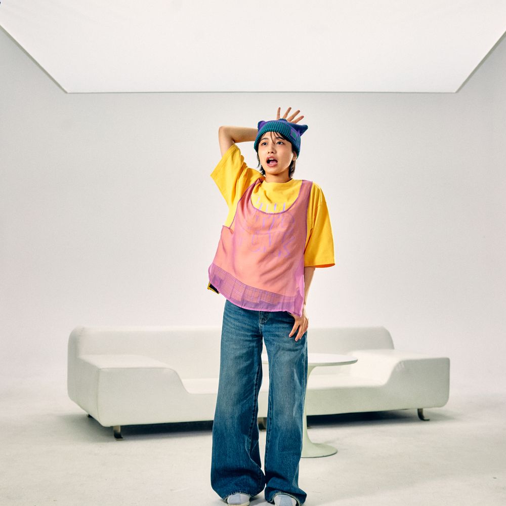 【VAWS ONLINE limited】Layered T-shirt "little punk" [Yellow]