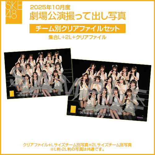 2025年10月度 劇場公演撮って出し写真 チーム別クリアファイルセット