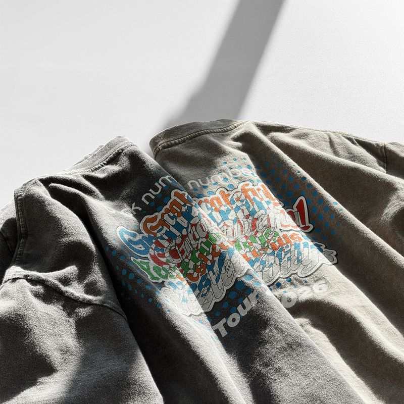 ダメージウォッシュドTシャツ　BLK