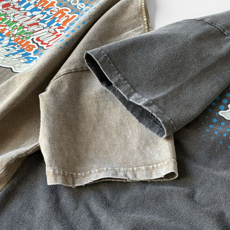 ダメージウォッシュドTシャツ　KHA