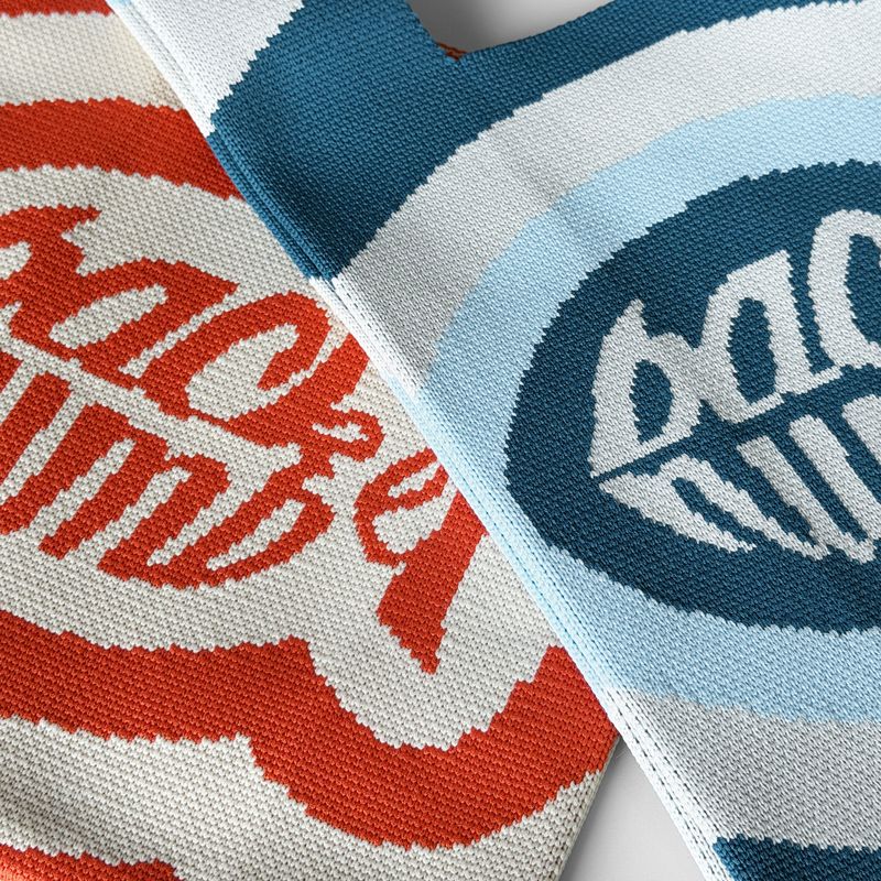 ジャガードニットバッグ 　ORG