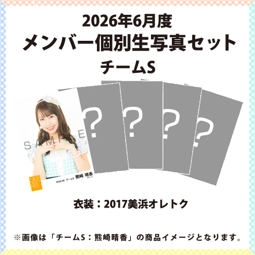 2026年6月度 メンバー個別生写真セット チームS
