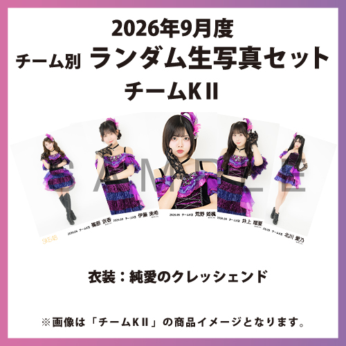 2026年9月度 チーム別ランダム生写真セット(チームKII)